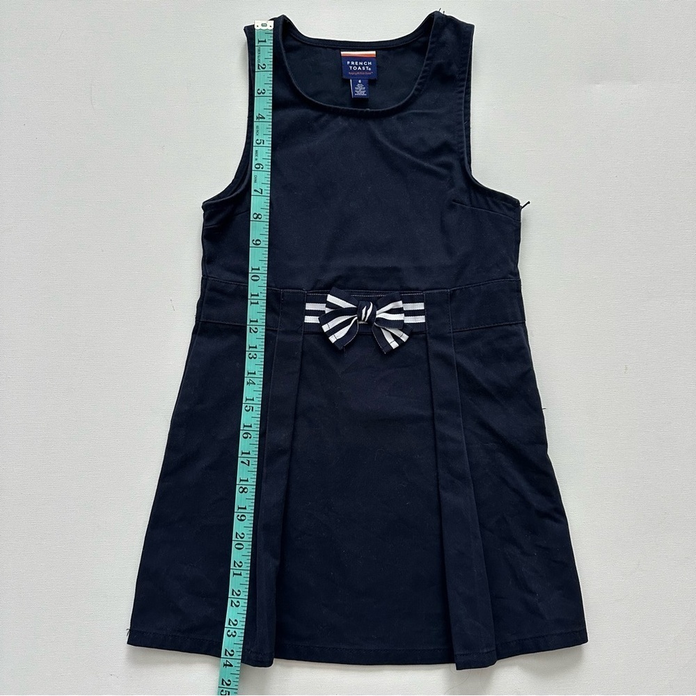 French Toast Navy Uniform Dress with Striped Bow Size 6 - Picture 7 of 10